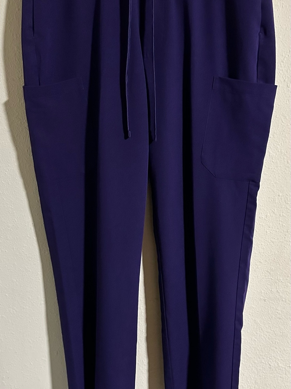 Mandala Women’s Drawstring Scrub Pants with Utility Pockets - Deep Purple